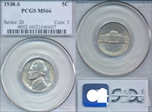 1938-S 5C MS66