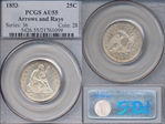 1853 25C Arrows and Rays AU55