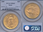 1907 $20 Saint-Gaudens MS63