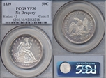 1839 50C No Drapery VF30