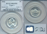 1942 5C Nickel MS65FS