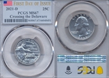 2021-D 25C Crossing the Delaware First Day of Issue MS67