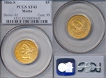 1866-S $5 Motto XF45