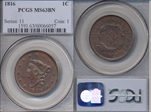 1816 1C MS63BN