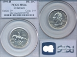 1999-D 25C Delaware MS66