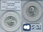 1999-D 25C New Jersey MS66