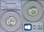 1942-S 5C MS66FS