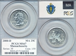 2000-D 25C Massachusetts MS67