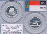 2001-S 25C North Carolina PR70DCAM