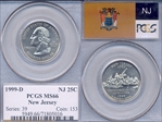 1999-D 25C New Jersey MS66