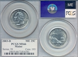 2003-D 25C Maine MS66