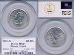 2001-D 25C Rhode Island MS67