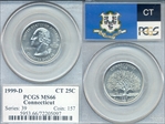 1999-D 25C Connecticut MS66