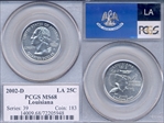 2002-D 25C Louisiana MS68
