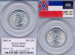 2002-D 25C Mississippi MS67