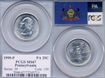 1999-P 25C Pennsylvania MS67