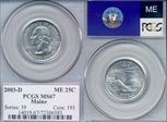2003-D 25C Maine MS67