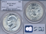 1971-S $1 Silver MS67