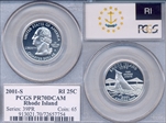 2001-S 25C Rhode Island PR70DCAM