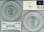 2001-D 25C Rhode Island MS68