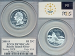 2001-S 25C Rhode Island Silver PR70DCAM