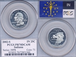 2002-S 25C Indiana PR70DCAM