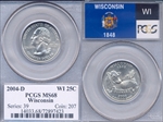 2004-D 25C Wisconsin MS68