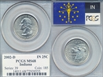 2002-D 25C Indiana MS68