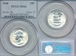 1944 25C MS66