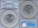 2004-D 25C Wisconsin Extra Leaf Low MS65