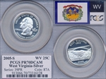 2005-S 25C West Virginia Silver PR70DCAM