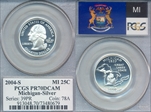 2004-S 25C Michigan Silver PR70DCAM