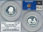 2004-S 25C Wisconsin Silver PR70DCAM