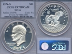 1974-S $1 Silver PR70DCAM