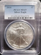2014 $1 Silver Eagle MS69