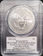 2021-(S) $1 Silver Eagle - T1 Emergency Issue Struck at San Francisco FDI Michael Reagan MS70