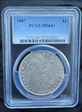 1887 $1 MS64+ 