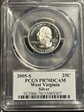 2005-S 25C West Virginia Silver PR70DCAM
