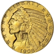 1908 $5 Indian MS63