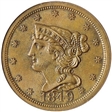 1849 1/2C MS65BN