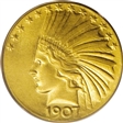 1907 $10 Indian, Wire Rim MS62