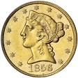 1856 $5 AU58