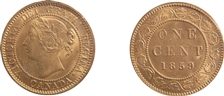 1859 1C Narrow 9 MS65RD