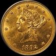 1892 $10 MS62