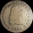 1795 $1 Flowing Hair, 3 Leaves F12