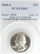 1968-S 25C PR67