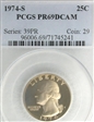 1974-S 25C PR69DCAM