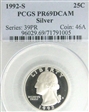 1992-S 25C Silver PR69DCAM