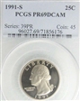 1991-S 25C PR69DCAM