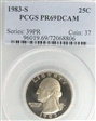 1983-S 25C PR69DCAM